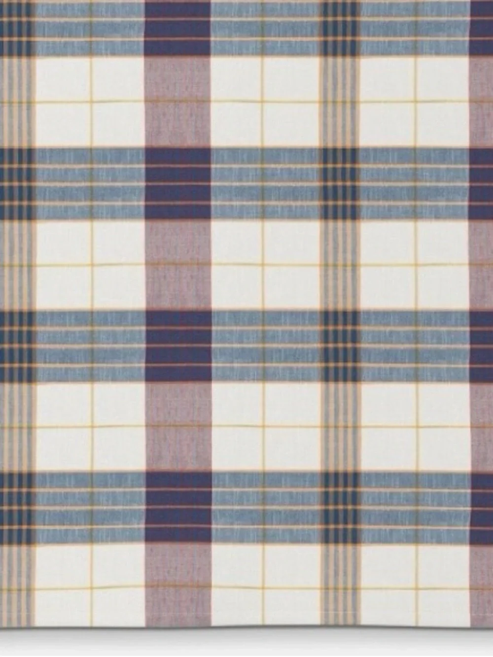 Threshold Rectangular Tablecloth in Cream & Blue Plaid